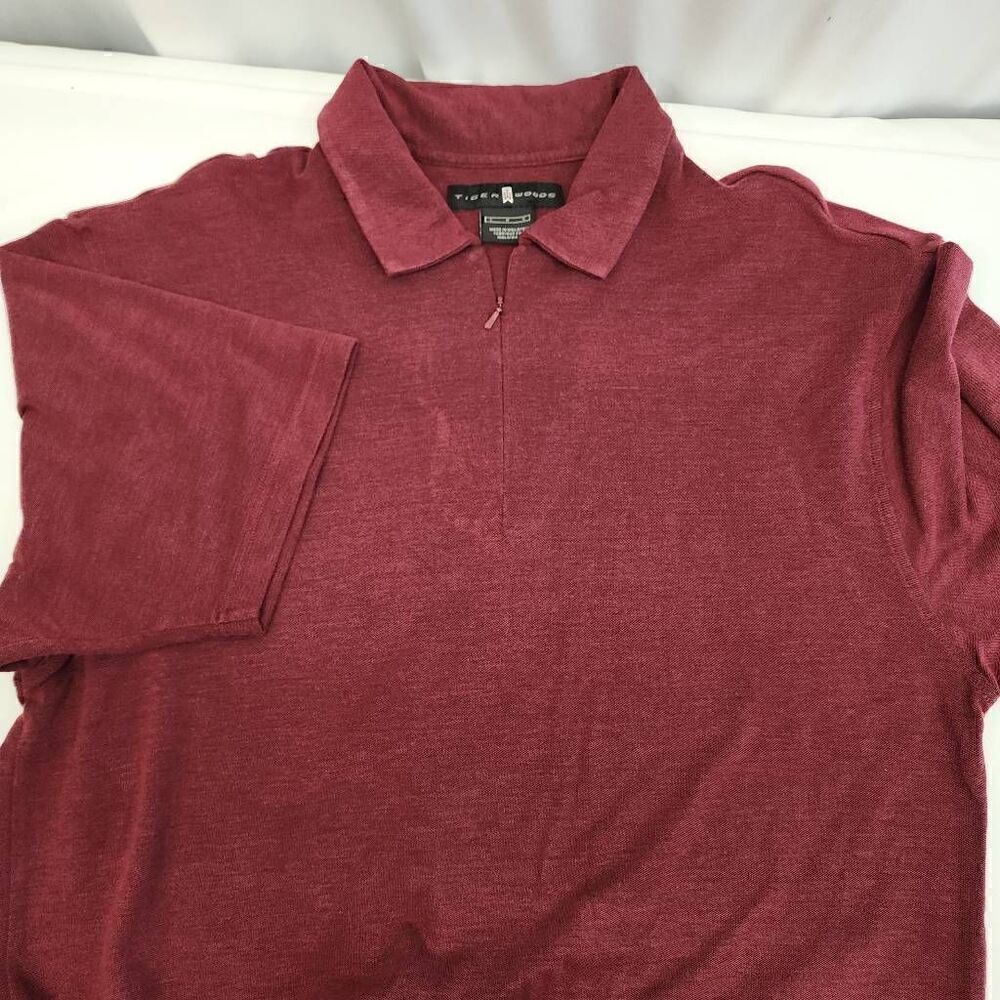 TW TIGER WOODS COLLECTION POLO Size Large  Men's Short Sleeve Golf Shirt Zipper